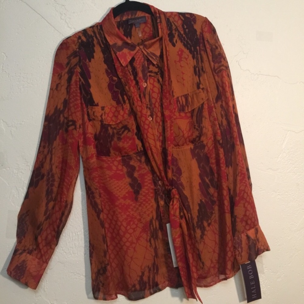Hale Bob Silk Shirt Top NWOT